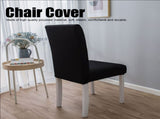 6Pcs Elegant Simple Style Polyester Elastic Chair Cover Furniture Accessories for Home HotelBlack V1294-YM0901-3117200001011