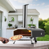 Outdoor Pizza Oven, 12" Wood Fired Pizza Ovens, Pellet Pizza Stove with Built-in Thermometer, with V952-BXPSL12YCKLPK77LXV0