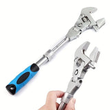 10-inch Telescoping Ratcheting Adjustable Wrench, 180-Degree Swivel Multi-Function Pipe Tool, V1232-WHYBS001