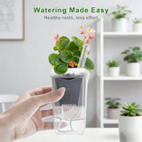 6 Pcs Plastic Self Watering Pots Clear Planters with Drainage 2 Small Hydroponic Nursery Propagation V1192-AZ-W-17434