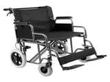 Wheelchair Steel Transport Chair Foldable Wheelchair 24-In W Seat 300lbs V952-FWYSLYTGHX24GCRZ7V0