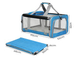 Pawz 3 in 1 Pet Soft Crate Dog Cat Carrier XL Size Blue PT1254-XL-BL