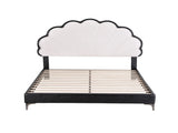 Artiss Queen Bed Frame with Adjustable Shell Headboard and PVC Upholstery BFRAME-G-COCO-Q-BW-AB