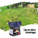 Giantz 5km Electric Fence Energiser PET Solar Energizer 0.15J SFC-SO15-5KM-PET