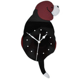 Wall Clock Swing Dog DIY Simple Fashion Silent Frameless Wall Clock With Swing Tail Home Office V1294-YM0523-3115220018611