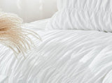 Textured Bohemian Ruffled Quilt Cover Set, Soft Crinkle Bedding Set with 1 Duvet Cover and 1 V888-ELOSUNG54958-1