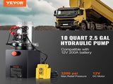 Hydraulic Pump, 10 Quart Hydraulic Power Unit, Double Acting Dump Trailer Pump, 0.91 GPM Flow Rate, V952-YXYYB12VZLDJQS3MWV0