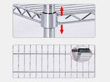 Modular Wire Storage 120x60cm Steel Shelving Chrome With Fixed Legs For Garage Warehouse Or Kitchen V63-841321
