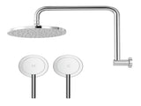 Cefito 9'' Rain Overhead Swivel Shower Head with Wall Twin Swivel Bathroom Tap Silver SHOWER-A3-RO-9-SI-TAP-RO
