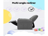 Keezi Kids Recliner Chair Linen Soft Sofa Lounge Couch Children Armchair Grey KID-RECLINER-GY