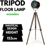 153cm Nautical Tripod Floor Lamp w Matte Grey Lamp Head Searchlight Spot Light V563-75139