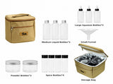 Camping Spice Kit 15 Piece - Khaki Oxford Cloth Storage Bag with PET Bottles, Organised Portable V888-ELOSUNG57066