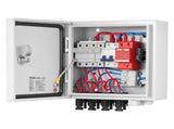 PV Combiner Box, 4 String, Solar Combiner Box with 15A Rated Current Fuse 63A Circuit Breaker V952-GFHLX4HL15ATMYRICY3
