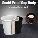 500 Triple Wall Paper Coffee Cups 8oz Takeaway Take Away Wax Free Bulk V563-PA0812-25-1BOX