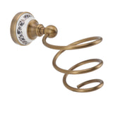 Brass Hair Dryer Holder Antique Retro Hairdryer Hanging Rack for Bath Storage Accessories V1294-YM0521-3112220089811