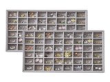 Large Velvet Jewelry Tray Display Drawer Inserts 2 Pack Stackable Jewelry Organizer for Earring V1107-107-22467-BLK-48GRIDS