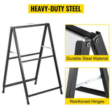 A-Frame Sidewalk Sign 24"x36" Sidewalk Signs for Businesses Black Coated Steel Metal A-Frame Sign V952-ZSJCRSTHBJ2436YC1V0