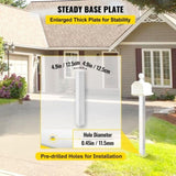 Mailbox Post, 43" High Mailbox Stand, White Powder-Coated Mail Box Post Kit, Q235 Steel Post Stand V952-YXZZCJYCGJS4346PNV0