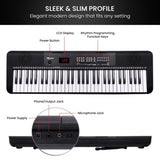 Karrera 61-Key Electronic Piano Keyboard with LED and Folding Stand in Black CHJ-SD1 EKB-CHJ-SD1-BK