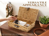 Wicker Storage Bins, Artisan Craftsmanship, Paper Rope Construction, for Shelf Coffee Console V1366-AZ2-W-15481