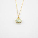 Gift Box - Aroma Necklace 925 Silver, Gold coated - Green Shell Dreamy Lavender V760-GBAJ - 14