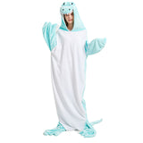 Animal Onesie Costume Soft Flannel Adult One Piece Animal Pajama for Women and Men Turquoise M V1294-YM0901-240815FB03-10
