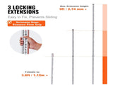 Aluminum Grade Rod, 9-Feet/8ths 3 Sections Telescopic Measuring Rod, Double-Sided Scale 1/8in V952-YZCLG9YCFEETZ18PHV0