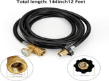 12 FT Propane Extension Hose with Gauge - Leak Detector Replacement for Propane Appliances,Standard V1258-DP02-C-513
