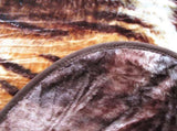 375gsm 1 Ply 3D Print Faux Mink Blanket Queen 200x240 cm Tiger Family V442-BZO-BLANKET-3753DTIGER-BROWN-QS