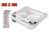 420GSM Heavy Duty Clear PVC Tarpaulin Cloth Transparent Tarps Grommets 3X4M V201-W13278699