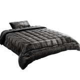 Giselle Bedding Faux Mink Quilt Charcoal Single QUILT-FM-CHAR-S