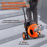 50FT x 3/8 Inch Drain Cleaner Machine Sewer Auger Auto Feed with 4 Cutter & Air-Activated Foot V952-ZDJJKLSGDSTJZ6SKCV3