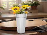 Vintage Silver Iron Vase - Elegant Centerpiece for Living Room and Office V1369-AZ3-W-17289