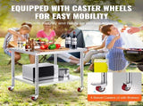 30x36x34 Inch Stainless Steel Work Table 3-Stage Adjustable Shelf with 4 Wheels Heavy Duty V952-CFGZT30X36X34YC01V0