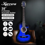 Karrera 38in Pro Cutaway Acoustic Guitar with Bag Strings - Blue Burst CC38-PRO-SBU