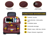 Car Back Seat Organizer with Foldable Table Tray Universal Rear Seat Storage Bag, Multi-Pocket V1107-CS-QCZYKBSNDHO