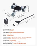 VEVOR Furniture Dolly 4 pcs Steel Tri-dolly Set Furniture Mover 200 kg Capacity V952-JXYDHBJYWXL3ANLGSV0