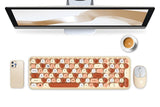 2.4GHz Wireless Keyboard and Mouse Combo Cute Brown V1263-JX-7259-1