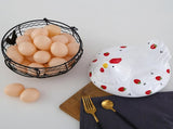 Strawberry Storage Basket Wrought Iron Basket Ceramic Egg Basket Living Room Fruit Storage Basket V1294-YM0523-220113YA01-1