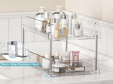 2 Pack Bathroom Organizer, 2 Tier Clear Under Sink Organizers Vanity Countertop Storage V1079-BATHO2