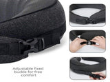 Light Gray Buckle Tape Memory Foam U-Shaped Neck Pillow - Snail Travel Cushion for Airplane, Office V888-ELOSUNG13353