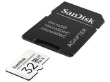 SANDISK HIGH ENDURANCE MICROSDHC CARD SQQNR 32G UHS-I C10 U3 V30 100MB/S R 40MB/S W SD ADAPTOR V28-FFCSAN32GSQQNR