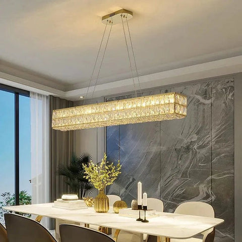 BAMDECOR C3332/L Linear Luxury Crystal Chandelier Modern LED Crystal Chandelier LED Ring Pendant V255-BAM-C3332/L-1.2