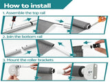 Instahut 3X2.5M HDPE Straight Drop Awning Outdoor Roller Blind Shade Screen Grey AWN-B-DOWN-HDPE-30-GR