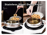 Non-Stick Frying Pan,Japanese Deep Fryer Pot 2024 New Stainless Deep Fryer Japanese Deep Fryer With V1192-AZ-W-28057
