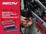SEDY Magnetic Socket Holder Organizer Set Detachable 1/4 Drive Metric SAE Tool V465-87041