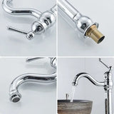 Retro Basin Faucet Swivel 360 Degree Rotation Single Handle Bathroom Mixer High Spout Cold and Hot V1189-LC-LY-00040