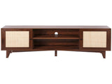 Rattan TV Stand for 75in TV, Boho TV Stand with Rattan Door, Entertainment Center with Build-in V952-TBDSJ66INCHE0TAMJV3