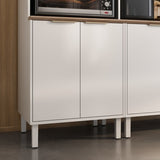 Base Kitchen Steel Cabinet/Cupboard with 3 Doors 2 Drawers - Renova White Flat Pack DIY V1112-3500001965