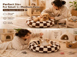 Medium Large Pet Donut Bed -90cm outer diameter, Soft Plush Round Dog Bed and Cat Bed V888-ELOSUNG54603